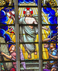 Stained Glass - Jesus rising from the grave