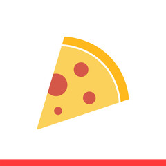 Pizza vector icon, fastfood symbol. Simple, flat design for web or mobile app