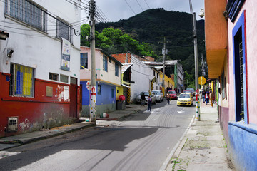Fototapeta na wymiar Street scene in Minca, Colombia, South America