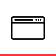 Browser vector icon, web symbol. Simple, flat design for web or mobile app