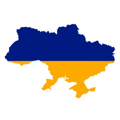 Map country with flag of Ukraine