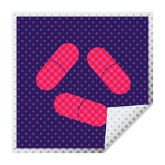 pills square peeling sticker