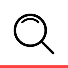 Magnifying vector icon, search symbol. Simple, flat design for web or mobile app