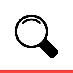 Magnifying vector icon, search symbol. Simple, flat design for web or mobile app