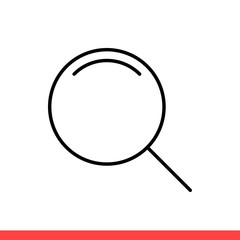 Magnifying vector icon, search symbol. Simple, flat design for web or mobile app
