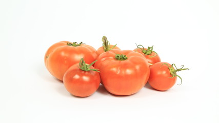 Fresh Tomatoes On Isolated White Background