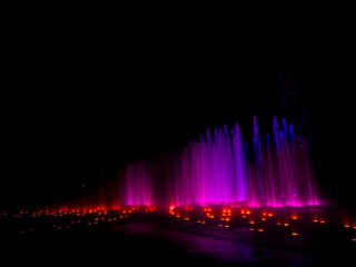  colored decorative dancing water jet led light fountain show at night