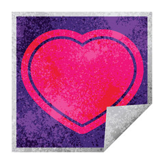 heart square peeling sticker