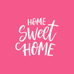 Home sweet home handwritten lettering poster
