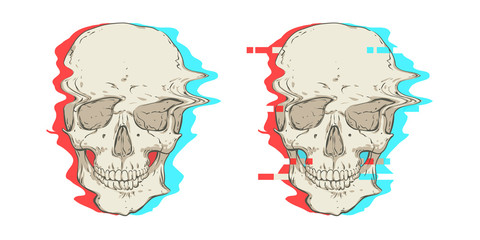 Two skulls. Interference.