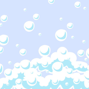 Shampoo foam with bubbles. Soap sud vector background. Background shampoo soap foam, illustration of bubble glossy soapy