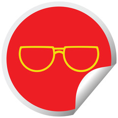 spectacles circular peeling sticker