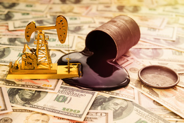 oil refining, a barrel of oil, US dollars. purchase, sale, production of oil. petroleum industry.