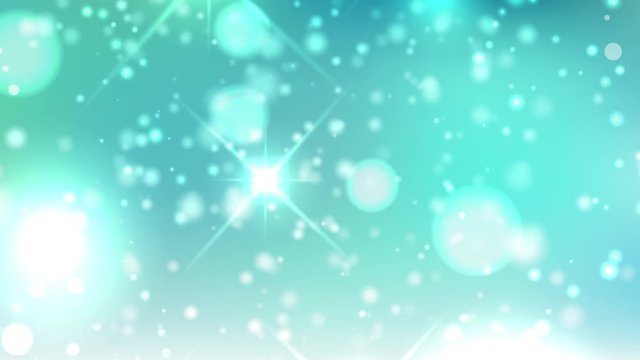 Blue, blurred, bokeh lights background. Abstract sparkles. Full HD