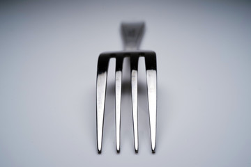Fork & Spoon Kitchen Utensils fine art abstract on white isolated background