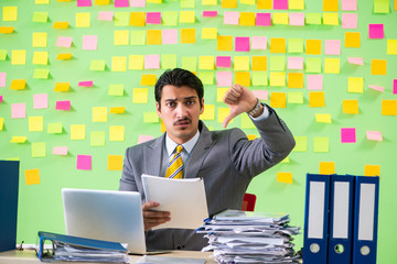 Businessman having trouble with his priorities