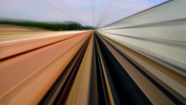 Seamless loop timelapse of high-speed train ride