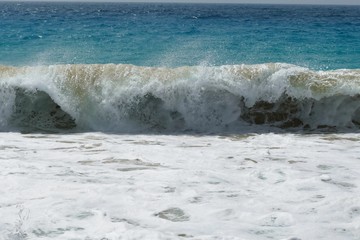 Waves lapping to the shore