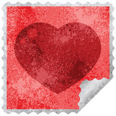 heart symbol graphic vector illustration square sticker stamp