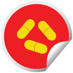 pills circular peeling sticker