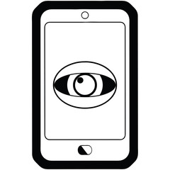 cell phone watching you graphic icon