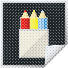 pack of coloring pencils graphic square sticker