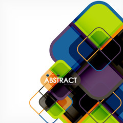 Colorful round squares modern geometric background