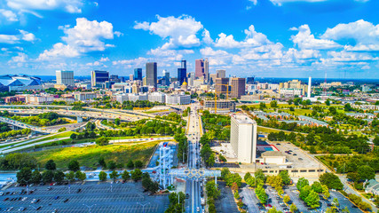 Atlanta, Georgia, USA Skyline Aerial - obrazy, fototapety, plakaty