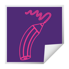 Pencil drawing a line square peeling sticker
