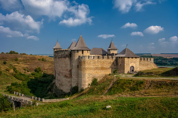 Fototapeta na wymiar Khotyn fortress on a sunny day. Ukraine.