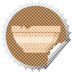 cracked bowl round sticker stamp