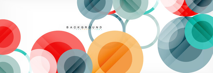 Abstract colorful geometric composition - multicolored circle background