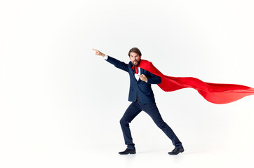 business man in a red coat