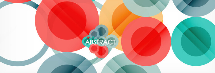 Abstract colorful geometric composition - multicolored circle background