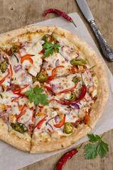Traditional spicy pizza