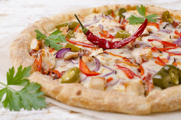 Traditional spicy pizza