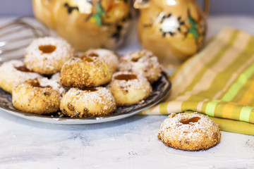 a traditional Algerian crumble apricot spritz cookies 