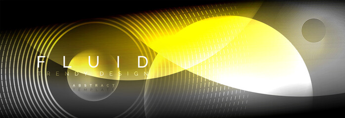 Vector blurred neon glowing circles with flowing and liquid light concept, energy magic fantastic abstract background © antishock