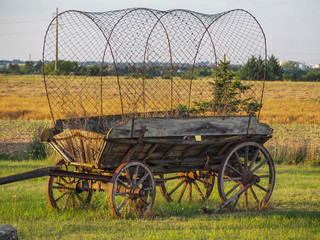 Old covered wagon