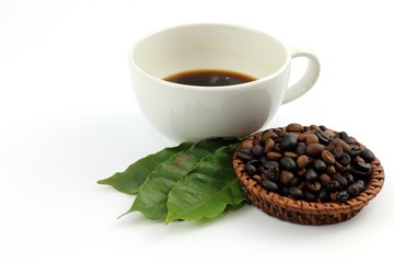 Coffee seed and black coffee