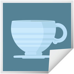 coffee cup graphic square sticker