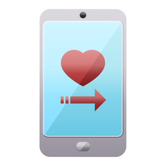dating app on cell phone graphic icon