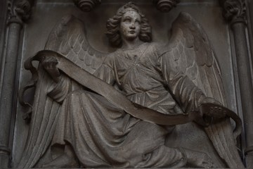 sculpture of an angel in a church in Leipzig, Germany