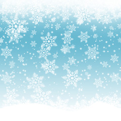 Naklejka na ściany i meble Abstract Blue Snowflakes Holiday Background