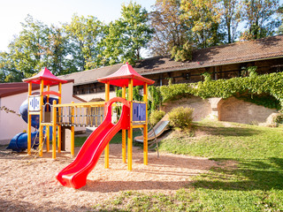 Image of colorful playgound on sandy ground