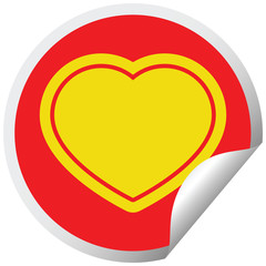 heart circular peeling sticker