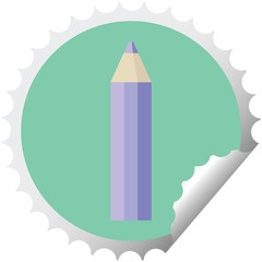 purple coloring pencil round sticker stamp