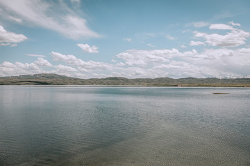 Mongolian landscapes of Altai, mountain lake