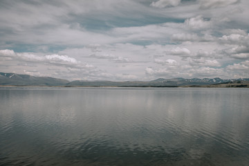 Mongolian landscapes of Altai, mountain lake