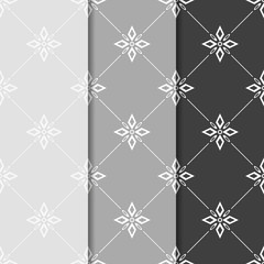 abstract floral seamless pattern with flowers, netting and leaves